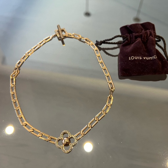 Louis Vuitton Necklace Collier Flower Gold Choker - Picture 7 of 7